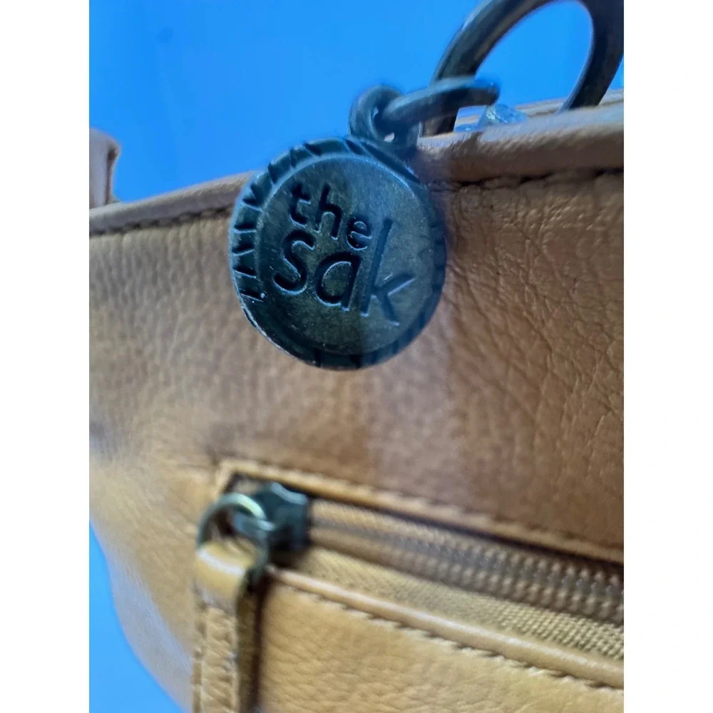 The Sak‎ Flores Leather Shoulder Bag Amber Color Braided Strap Hobo Boho Western
